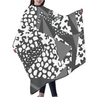 Personality  Retro Geometry Seamless Pattern In Black And White Hair Cutting Cape