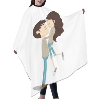 Personality  Romantic Couple Illustration - Thanks For Being Part Of Me Hair Cutting Cape