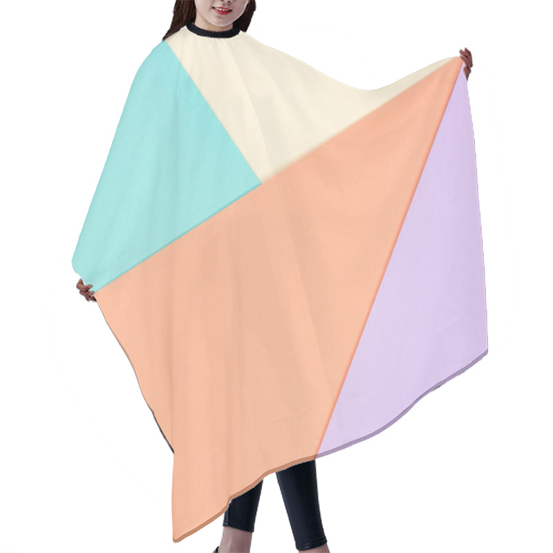 Personality  geometric modern yellow, blue, purple and orange abstract background with copy space hair cutting cape