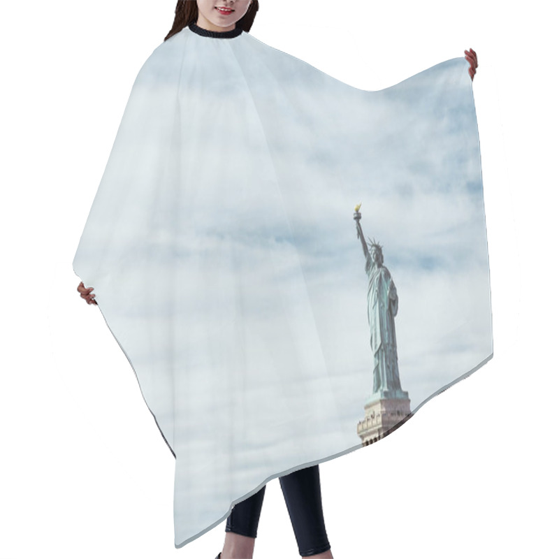 Personality  STATUE OF LIBERTY, NEW YORK, USA - OCTOBER 8, 2018: Statue Of Liberty In New York Against Blue Cloudy Sky Background, Usa Hair Cutting Cape