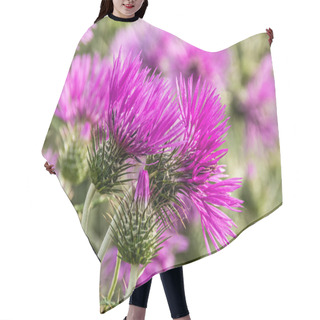 Personality  Purple Milk Thistle Flowers Hair Cutting Cape