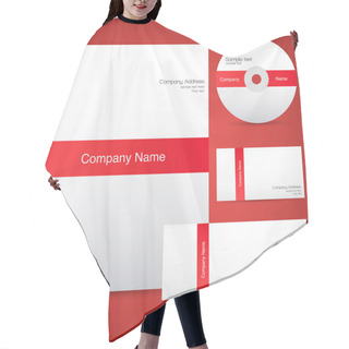 Personality  Red Corporate Identity Template. Hair Cutting Cape