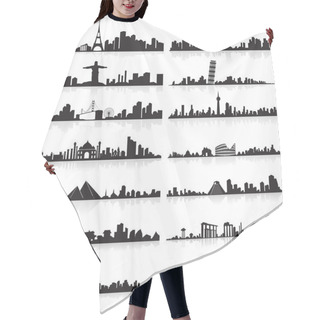 Personality  Skyline Of Famous City Hair Cutting Cape
