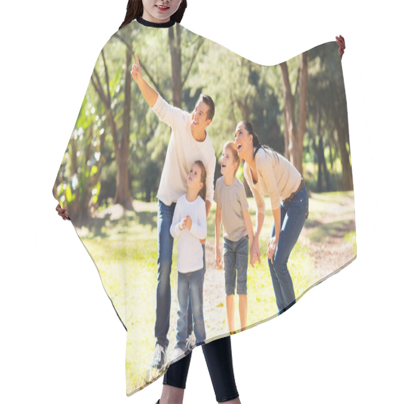 Personality  family bird watching in forest hair cutting cape