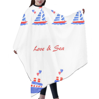 Personality  Love And Ship Hair Cutting Cape