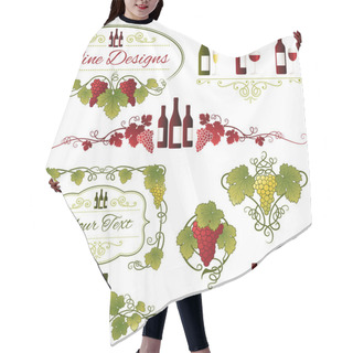Personality  Vector Grapes And Wine Design Hair Cutting Cape
