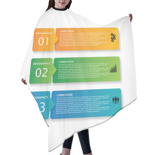 Personality  Colorful Labels With Sequence Of Steps - Vector Infographic Ban Hair Cutting Cape