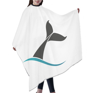 Personality  Whale Tail Wave Logo Sign Emblem On White Background Vector Illu Hair Cutting Cape