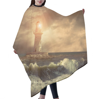 Personality  Lighthouse On The Sea Under Sky Hair Cutting Cape