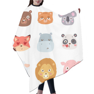 Personality  Animal Emotion Avatar Vector Illustration Icon Hair Cutting Cape
