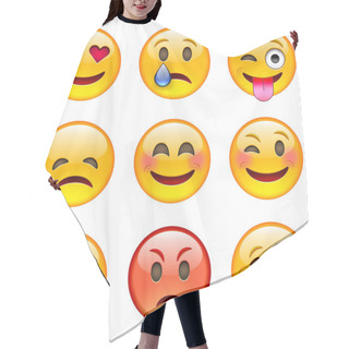 Personality  Set Of Cartoon Emoticons Hair Cutting Cape