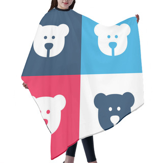 Personality  Bear Blue And Red Four Color Minimal Icon Set Hair Cutting Cape