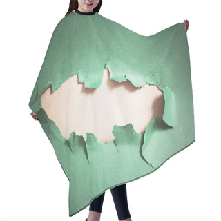 Personality  Hole In Green Paper, Abstract Background Hair Cutting Cape