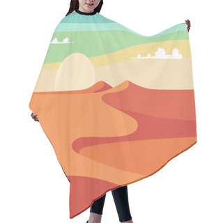 Personality  Group Of People With Camels Caravan Riding In Realistic Wide Desert Sands In Middle East. Editable Vector Illustration Hair Cutting Cape