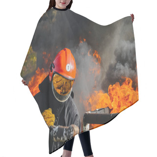 Personality  Full Equiped Firefighter Hair Cutting Cape