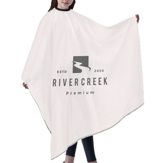 Personality  River Creek Logo Hipster Retro Vintage Vector Icon Illustration Hair Cutting Cape