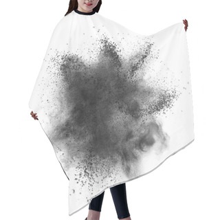 Personality  Black Powder Explosion Isolated On White Hair Cutting Cape