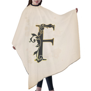 Personality  Vintage Initials Letter F Hair Cutting Cape