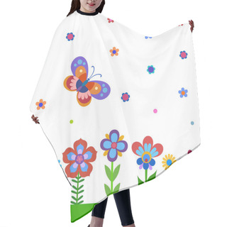 Personality  Colorful Cute Flowers And Butterfly Hair Cutting Cape