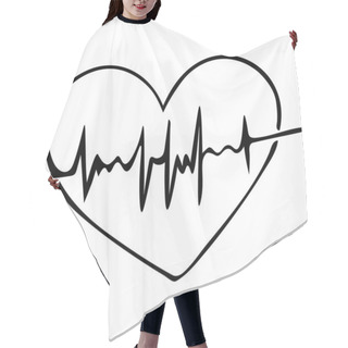 Personality  Heart With Pulse. Sketch. Cardiology. Vector Illustration. Outline On An Isolated Background. Doodle Style. Examination Of The Patient. Assessment Of Arterial Pulsation. A Vital Biological Process. Health Topic. Hair Cutting Cape