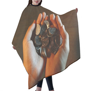 Personality  Coins In Hands Hair Cutting Cape