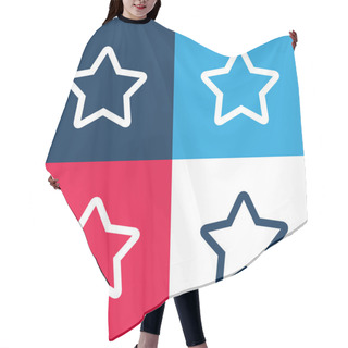 Personality  1 Star Blue And Red Four Color Minimal Icon Set Hair Cutting Cape