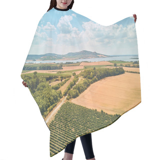 Personality  Aerial View Of Fields, River And Mountains, Czech Republic Hair Cutting Cape