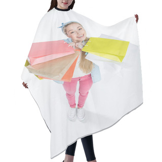 Personality  Woman With Shopping Bags  Hair Cutting Cape