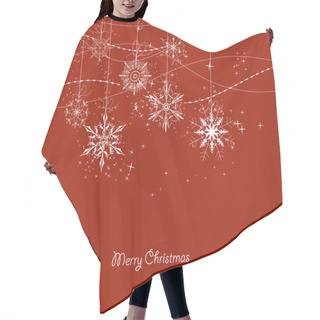 Personality  Illustration Of Xmas Doodle Snowflakes Hair Cutting Cape
