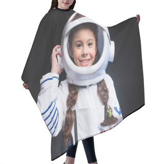 Personality  Girl Astronaut Holding Plant Hair Cutting Cape
