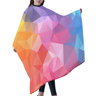 Personality  Vector Abstract Irregular Polygon Background - Triangle Low Poly Pattern - Full Spectrum Multi Color Rainbow Theory - Yellow, Pink, Magenta, Purple, Blue, Green, Orange Hair Cutting Cape
