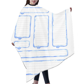 Personality  Watercolor Blue Blank Speech Bubble Dialog Hair Cutting Cape