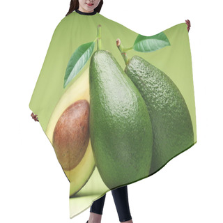 Personality  Avocado Isolated On A Green. Hair Cutting Cape