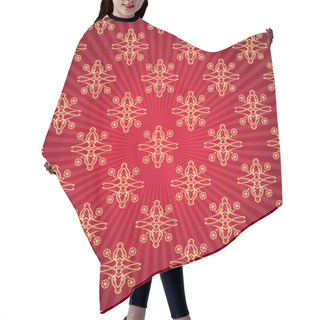 Personality  Red Background With Sunburst Hair Cutting Cape