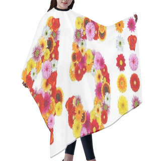 Personality  Numbers 4 And 5 Made Of Various Flowers Hair Cutting Cape