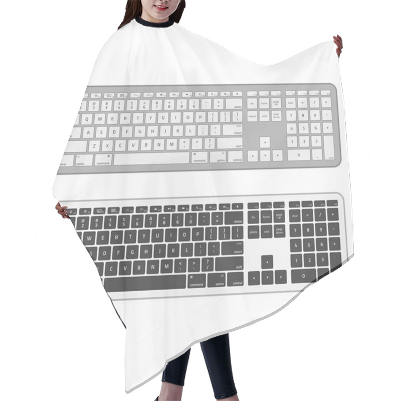 Personality  Vector Modern Computer Keyboards Hair Cutting Cape