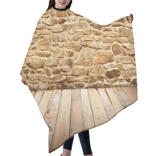Personality  Stone Wall With Wooden Floor Hair Cutting Cape