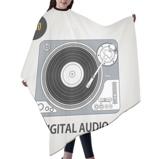 Personality  Vector Illustration Of DJ Record Player Hair Cutting Cape