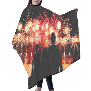 Personality  Silhouette Of Australian People Watching Fireworks Display Over  Hair Cutting Cape