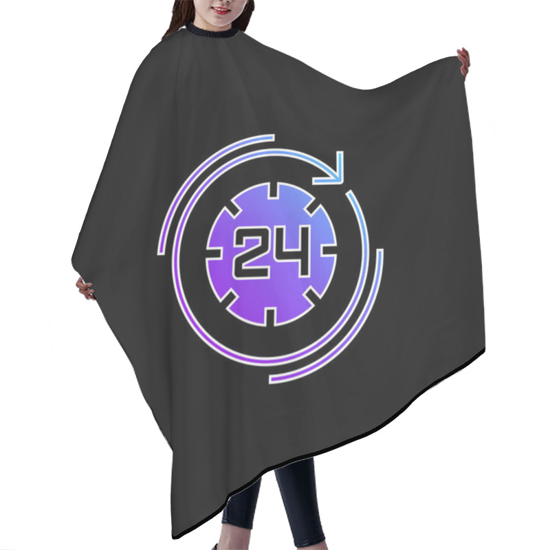 Personality  24 Hours Blue Gradient Vector Icon Hair Cutting Cape