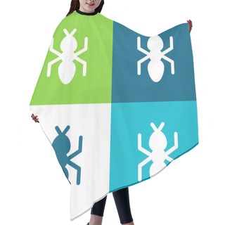 Personality  Ant Flat Four Color Minimal Icon Set Hair Cutting Cape