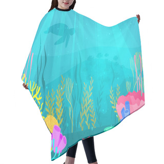 Personality  Underwater Background With Sea Flora Hair Cutting Cape