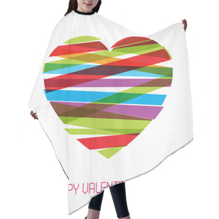 Personality  Vector Valentine Card With Heart Hair Cutting Cape
