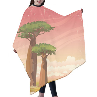 Personality  Madagascar Baobabs And Sunset Sky. Hair Cutting Cape