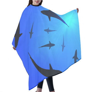 Personality  Sharks Background Hair Cutting Cape