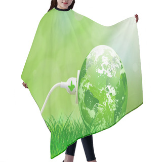 Personality  Green Energy Plug Hair Cutting Cape