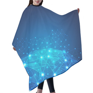 Personality  Global Digital Mesh Network, Vector  Illustration Hair Cutting Cape
