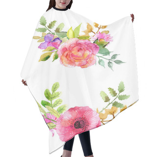 Personality  Watercolor Flowers Set Hair Cutting Cape
