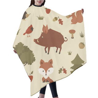 Personality  Forest Animals Illustration Hair Cutting Cape