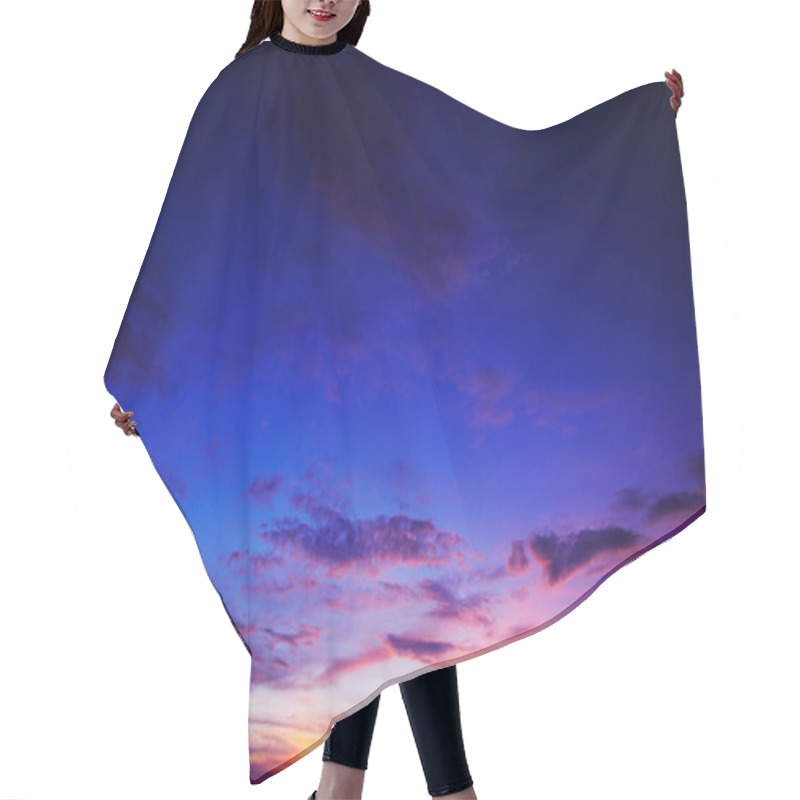 Personality  beautiful sky twilight after sunset hair cutting cape